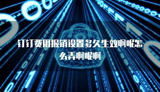 钉钉费用报销设置多久生效啊呢怎么弄啊呢啊