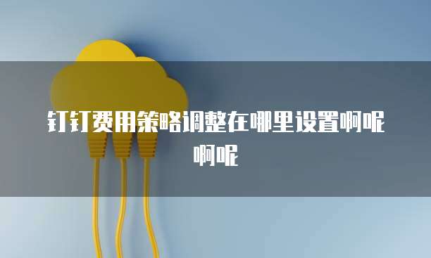 钉钉费用策略调整在哪里设置啊呢啊呢