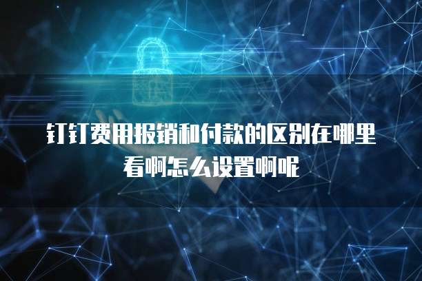 钉钉费用报销和付款的区别在哪里看啊怎么设置啊呢