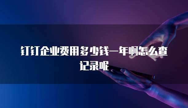 钉钉企业费用多少钱一年啊怎么查记录呢