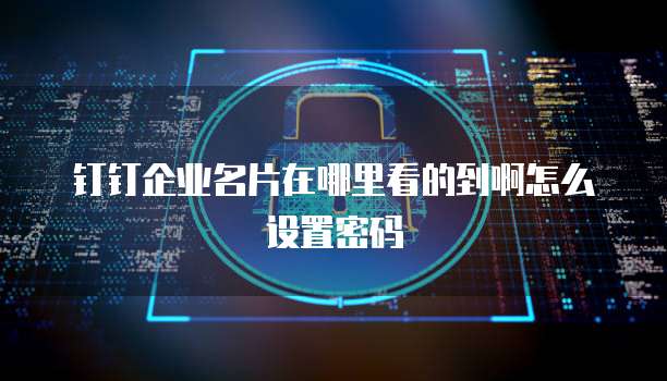 钉钉企业名片在哪里看的到啊怎么设置密码