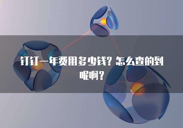 钉钉一年费用多少钱?怎么查的到呢啊?
