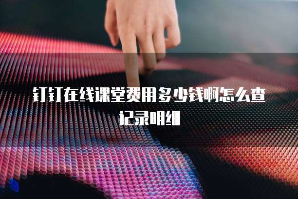 钉钉在线课堂费用多少钱啊怎么查记录明细