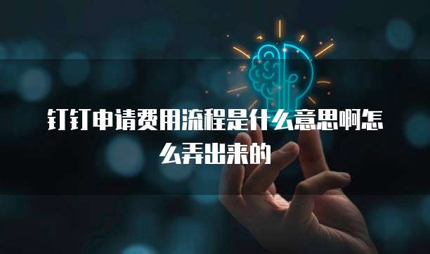 钉钉申请费用流程是什么意思啊怎么弄出来的