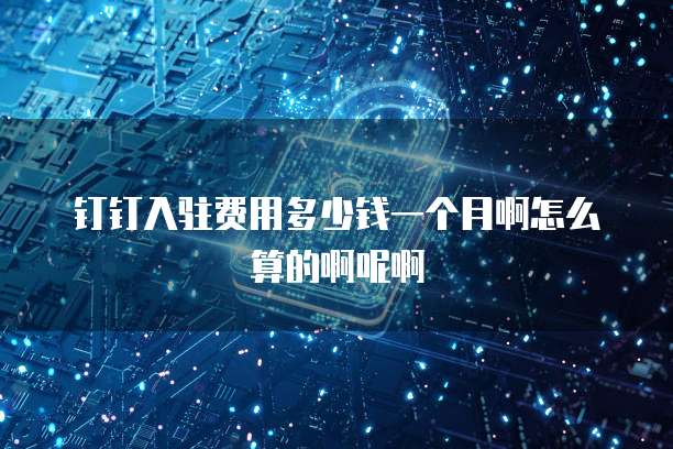 钉钉入驻费用多少钱一个月啊怎么算的啊呢啊