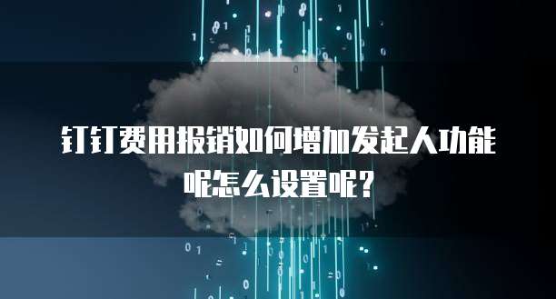 钉钉费用报销如何增加发起人功能呢怎么设置呢?