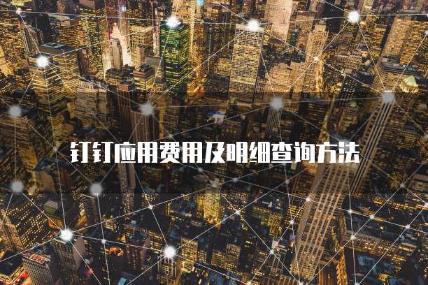 钉钉应用费用及明细查询方法