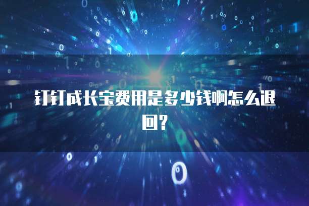 钉钉成长宝费用是多少钱啊怎么退回？