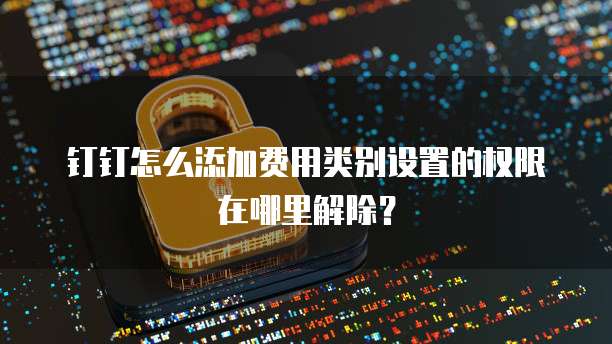 钉钉怎么添加费用类别设置的权限在哪里解除?