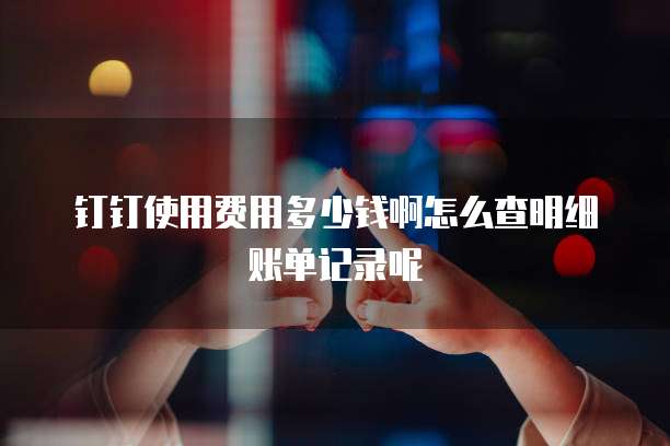钉钉使用费用多少钱啊怎么查明细账单记录呢