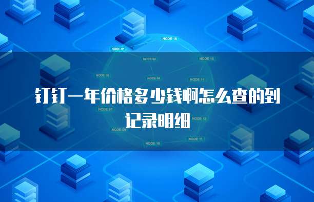 钉钉一年价格多少钱啊怎么查的到记录明细