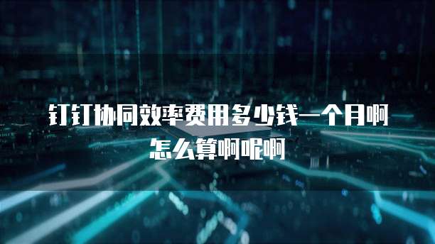 钉钉协同效率费用多少钱一个月啊怎么算啊呢啊