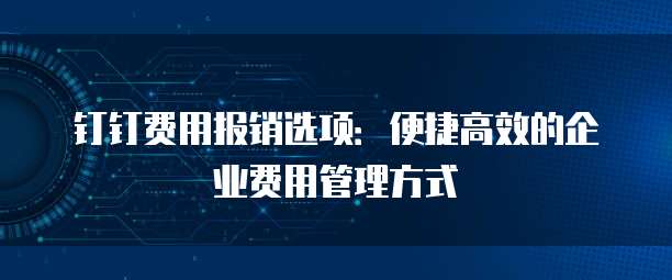 钉钉费用报销选项:便捷高效的企业费用管理方式