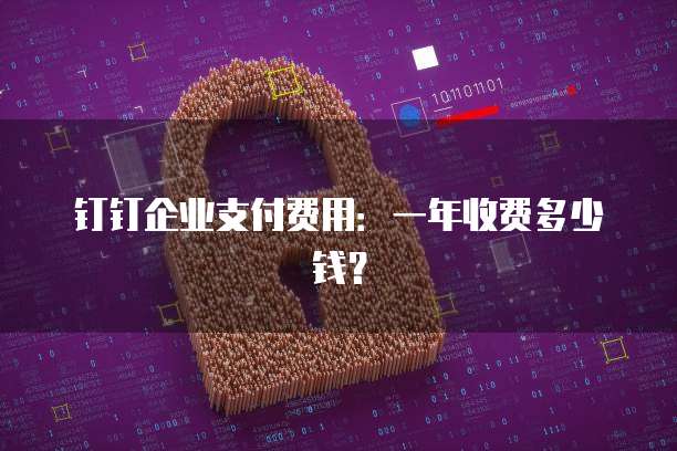 钉钉企业支付费用:一年收费多少钱?