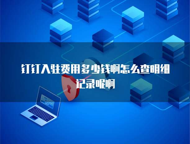 钉钉入驻费用多少钱啊怎么查明细记录呢啊