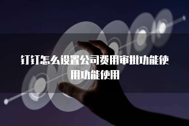 钉钉怎么设置公司费用审批功能使用功能使用