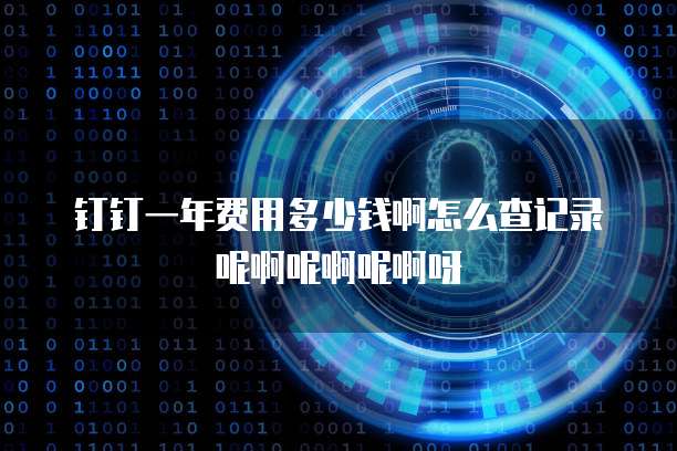 钉钉一年费用多少钱啊怎么查记录呢啊呢啊呢啊呀