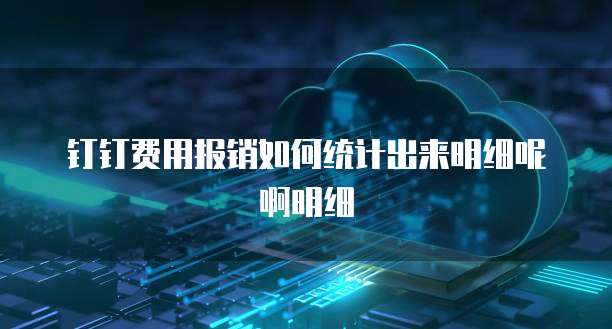 钉钉费用报销如何统计出来明细呢啊明细