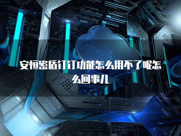 安恒密盾钉钉功能怎么用不了呢怎么回事儿