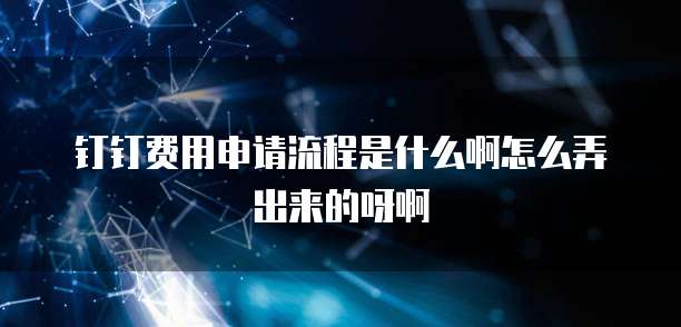 钉钉费用申请流程是什么啊怎么弄出来的呀啊