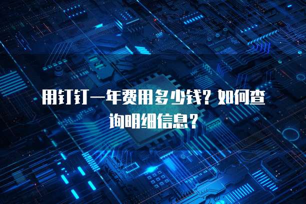  用钉钉一年费用多少钱？如何查询明细信息？