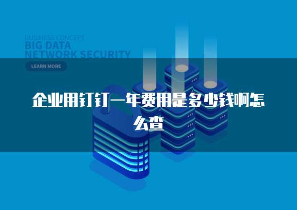 企业用钉钉一年费用是多少钱啊怎么查