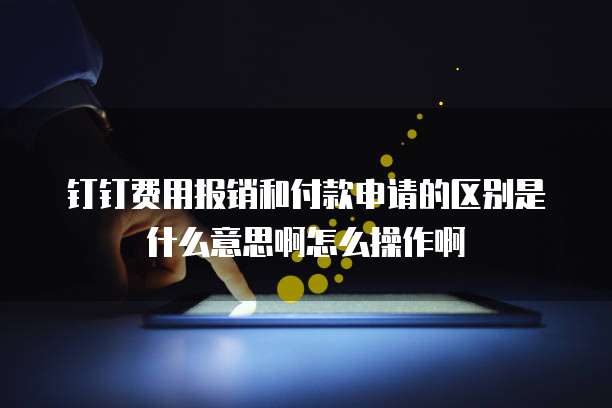 钉钉费用报销和付款申请的区别是什么意思啊怎么操作啊