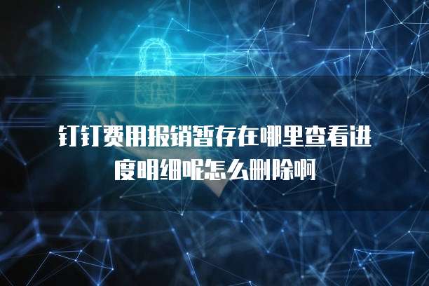 钉钉费用报销暂存在哪里查看进度明细呢怎么删除啊