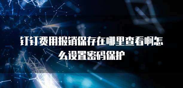 钉钉费用报销保存在哪里查看啊怎么设置密码保护