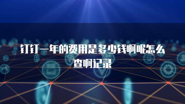 钉钉一年的费用是多少钱啊呢怎么查啊记录