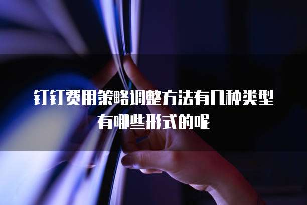 钉钉费用策略调整方法有几种类型有哪些形式的呢