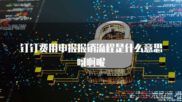 钉钉费用申报报销流程是什么意思呀啊呢