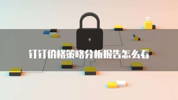 钉钉价格策略分析报告怎么看
