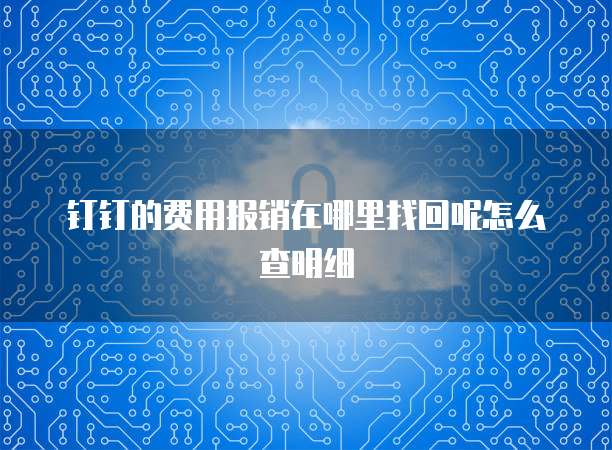 钉钉的费用报销在哪里找回呢怎么查明细