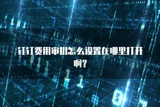 钉钉费用审批怎么设置在哪里打开啊?