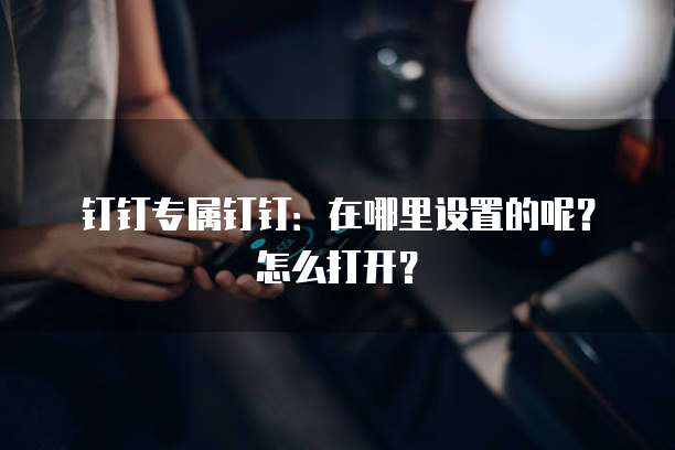 钉钉专属钉钉:在哪里设置的呢?怎么打开?