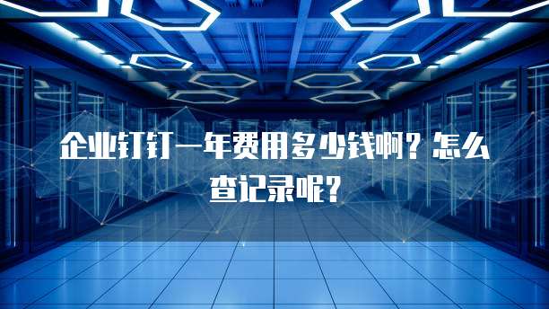企业钉钉一年费用多少钱啊?怎么查记录呢?