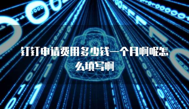 钉钉申请费用多少钱一个月啊呢怎么填写啊
