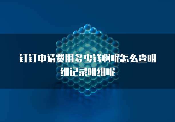 钉钉申请费用多少钱啊呢怎么查明细记录明细呢