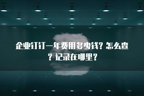 企业钉钉一年费用多少钱?怎么查?记录在哪里?