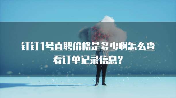 钉钉1号直聘价格是多少啊怎么查看订单记录信息?