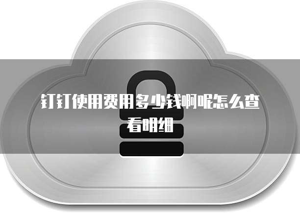 钉钉使用费用多少钱啊呢怎么查看明细