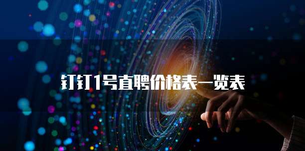 钉钉1号直聘价格表一览表