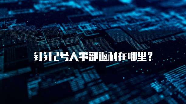 钉钉2号人事部返利在哪里?