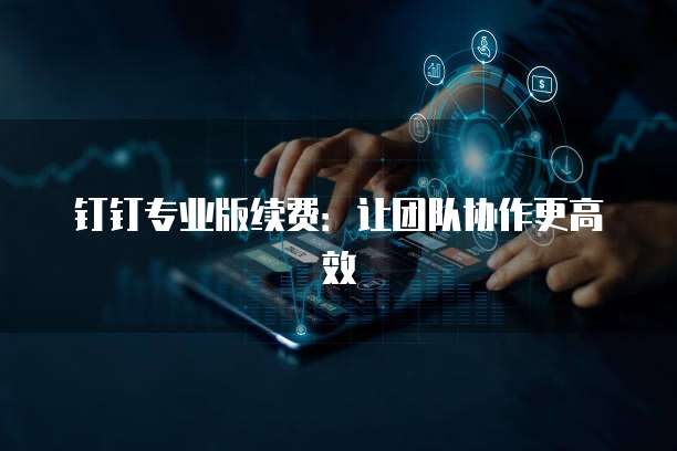钉钉专业版续费:让团队协作更高效
