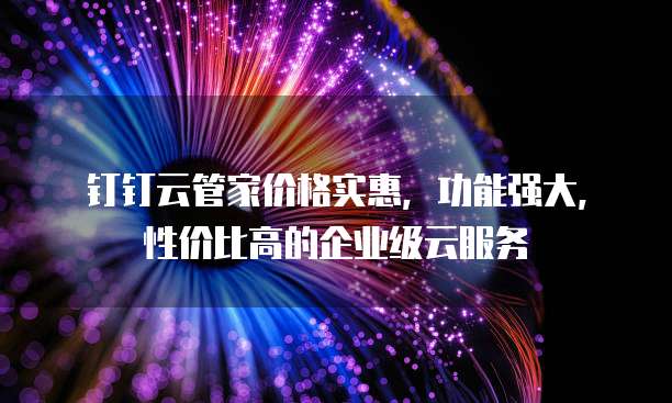 钉钉云管家价格实惠,功能强大,性价比高的企业级云服务