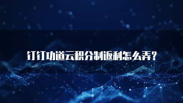 钉钉功道云积分制返利怎么弄?