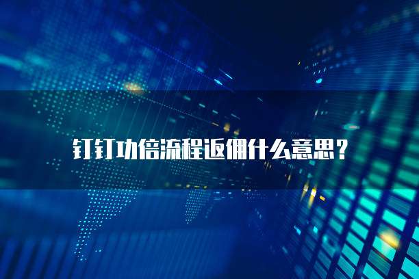 钉钉功倍流程返佣什么意思?
