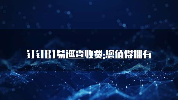 钉钉B1易巡查收费:您值得拥有