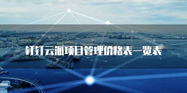 钉钉云派项目管理价格表一览表